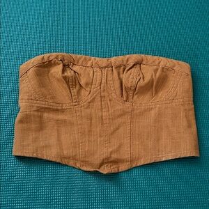Free People Brown Strapless Bustier Top
